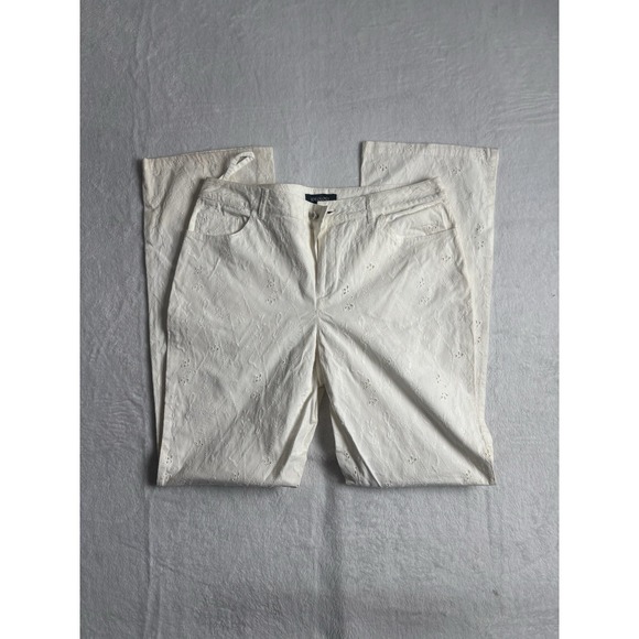 VTG Ideology Floral Pants White Stains Women's Size 8 Waist 32" x 30" Inseam - Picture 1 of 9